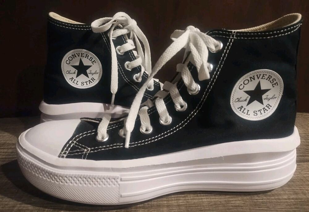 Converse Chuck Taylor All Star Move Platform Hi Womens 8 Black Shoes 568497C